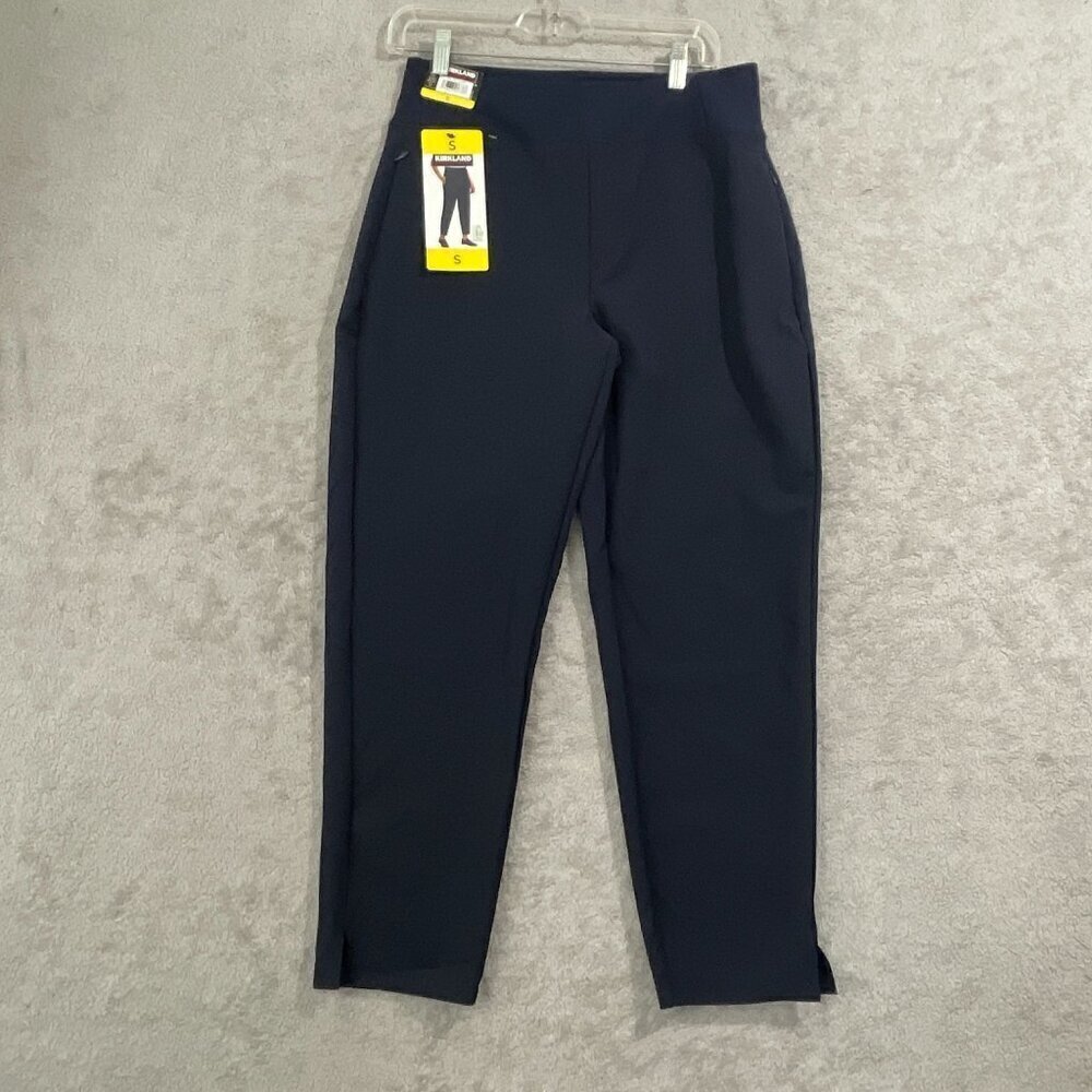 NEW Kirkland Signature Womens S Ankle Dress Pants Side Sipper Navy Blue